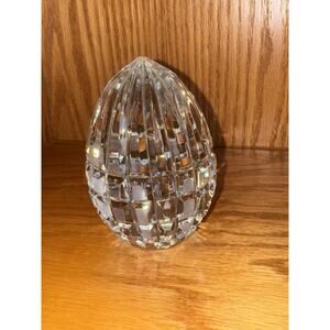 Hand Cut Lead Crystal Egg Poland Decor Paperweight Polonia Easter Figurine Heavy
